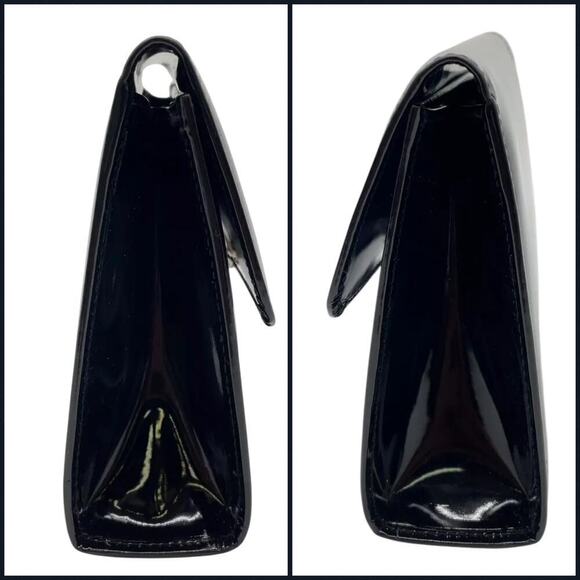 Salvatore Ferragamo Gancini Patent leather Black Mini Clutch Bag W/Box - Picture 8 of 15